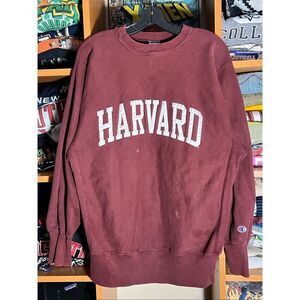 Vintage 90s Champion Harvard University Reverse Weave Sweater